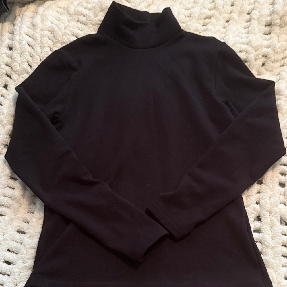 Uniqlo Cozy Thick Black Mock Neck Turtleneck Shirt Top Size M Normcore
